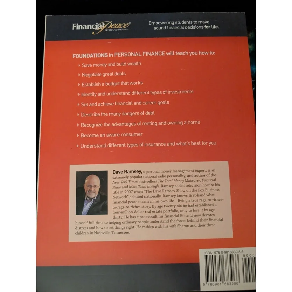 Foundations In Personal Finance Financial Peace Dave Ramsey School Curriculum